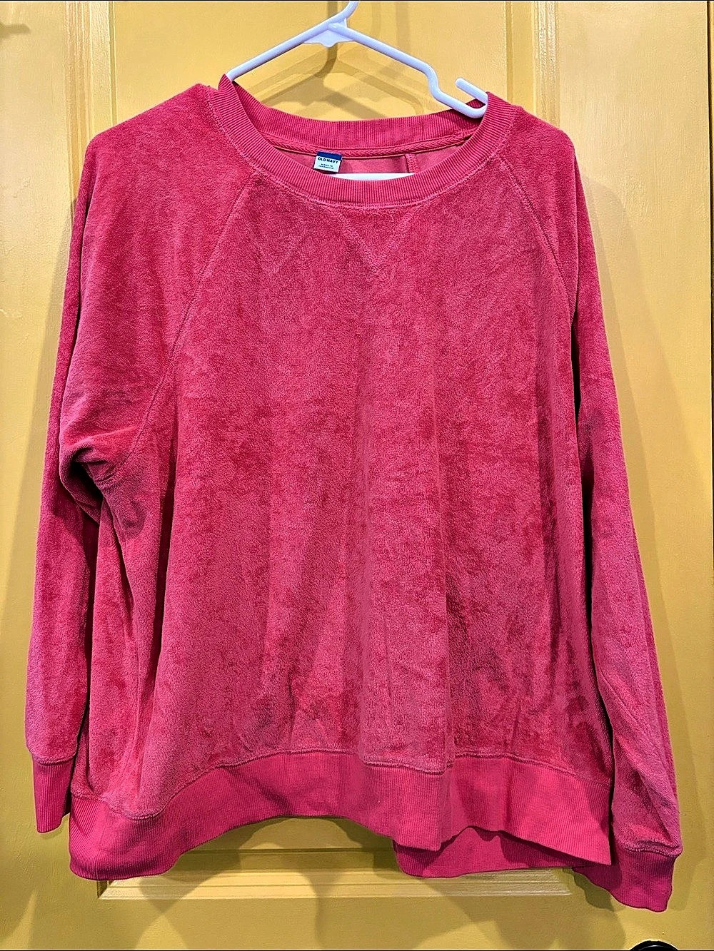Old Navy Velour Crewneck Sweatshirt orange XL Like New